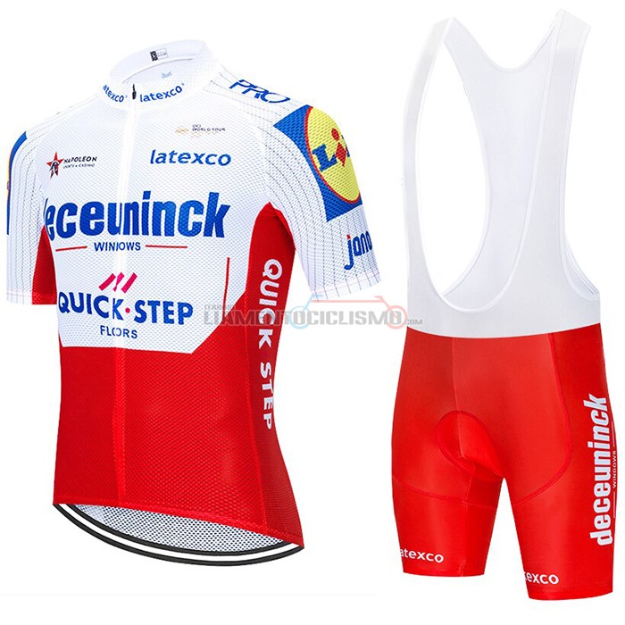 Abbigliamento Ciclismo Deceuninck Quick Step Manica Corta 2020 Bianco Rosso